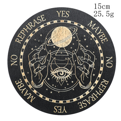 Дървена дъска с махало Свещена геометрия Радиестезия Гадаене Енергийна плоча Подложка Подложка Лечебна медитация Метафизичен олтар Инструмент Wicca