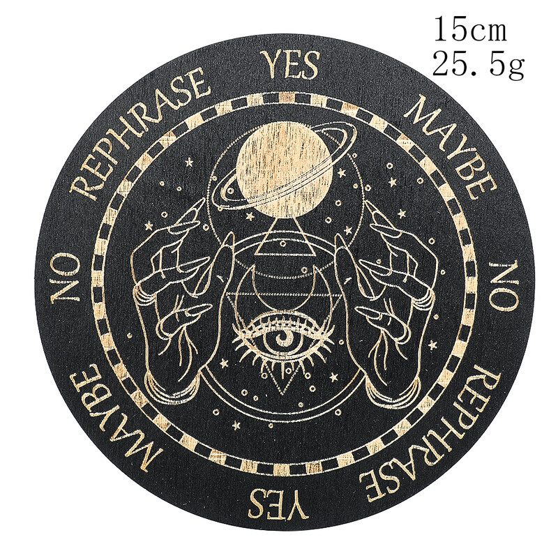 Дървена дъска с махало Свещена геометрия Радиестезия Гадаене Енергийна плоча Подложка Подложка Лечебна медитация Метафизичен олтар Инструмент Wicca