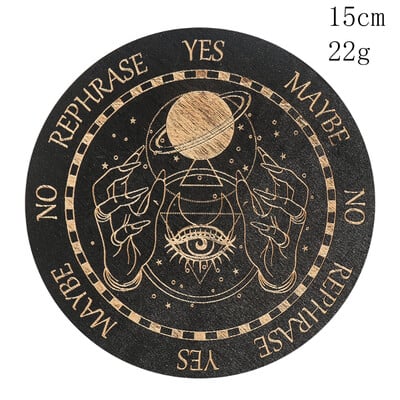 15cm Metatron Star Of David Energy Lotus Sun Moon Stars Eye Of Horus Στρογγυλή ξύλινη πλάκα σανίδα Ταρώ Witchcraft Charm Board