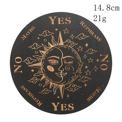 15cm Metatron Star Of David Energy Lotus Sun Moon Stars Eye Of Horus Στρογγυλή ξύλινη πλάκα σανίδα Ταρώ Witchcraft Charm Board