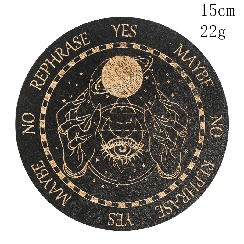 15cm Metatron Star Of David Energy Lotus Sun Moon Stars Eye Of Horus Στρογγυλή ξύλινη πλάκα σανίδα Ταρώ Witchcraft Charm Board