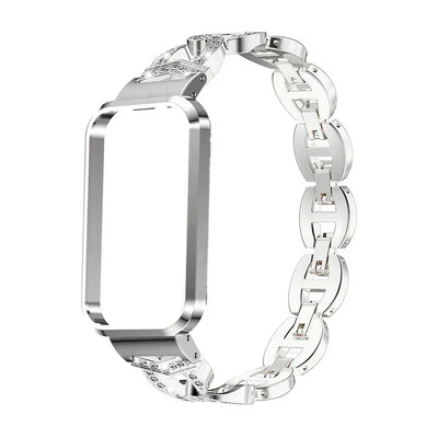 Deimantinė apyrankė skirta Redmi Smart Band Pro Metalo dirželio apsauginis dėklas, skirtas redmi smart band pro Laikrodžio apyrankė redmiband pro dangtelis