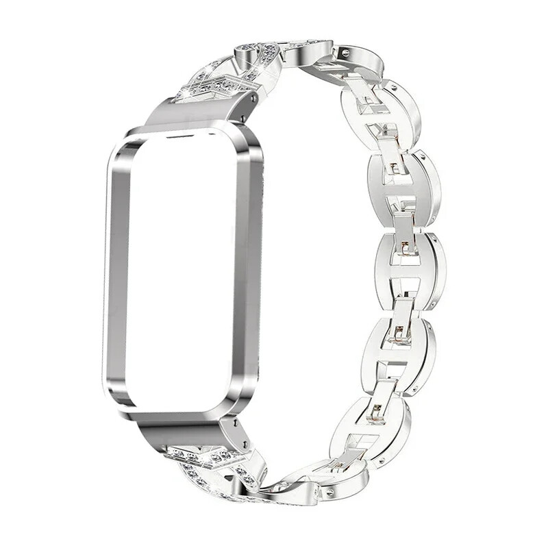 Deimantinė apyrankė skirta Redmi Smart Band Pro Metalo dirželio apsauginis dėklas, skirtas redmi smart band pro Laikrodžio apyrankė redmiband pro dangtelis