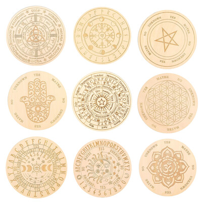 2 DB fa inga tábla Dowsing jóslás asztrológiai tányér Ouija társasjáték metafizikai oltár meditáció Wicca rituális kellékek