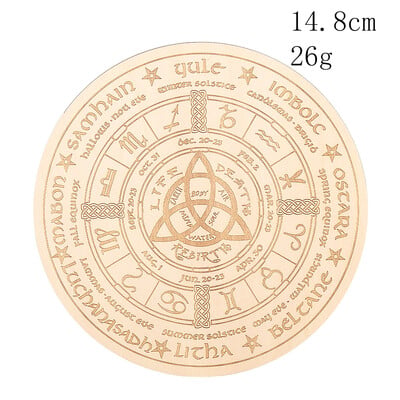 2 ks drevená kyvadlová doska, veštenie, astrologický tanier, doska na Ouija, metafyzický oltár, meditácia, rituálne potreby Wicca