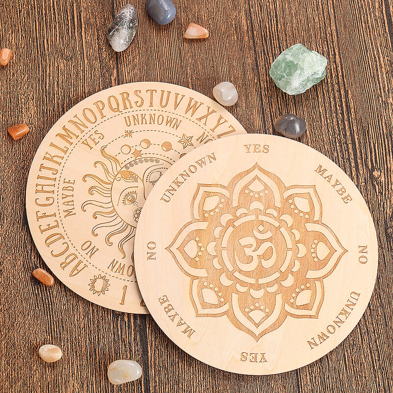 2 ks drevená kyvadlová doska, veštenie, astrologický tanier, doska na Ouija, metafyzický oltár, meditácia, rituálne potreby Wicca