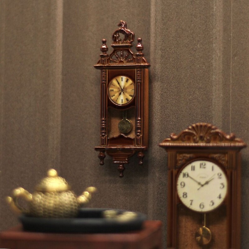 1 ks 1:12 Miniatúrne nástenné hodiny do domčeka pre bábiky Hračky Miniatúry Domček pre bábiky Bytové dekorácie Doplnky Hračka Hračka na hranie Nábytok