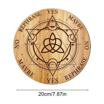 Εκκρεμές 20cm Ξύλινο Ouija Spirit Planchette Πίνακας μηνυμάτων με αριθμούς Γράμματα Decision Maker Dowsing Board for Home