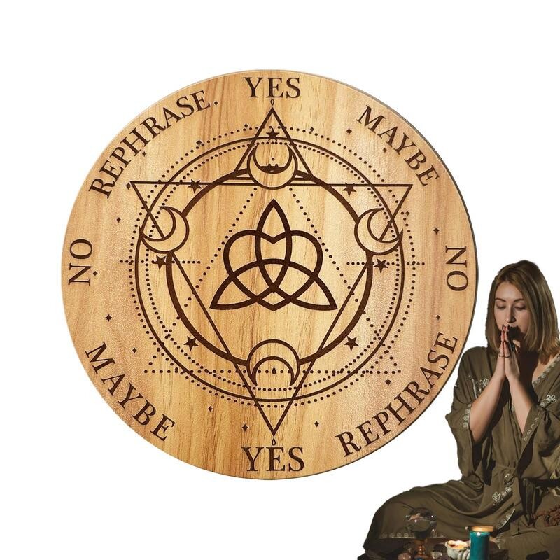 Εκκρεμές 20cm Ξύλινο Ouija Spirit Planchette Πίνακας μηνυμάτων με αριθμούς Γράμματα Decision Maker Dowsing Board for Home