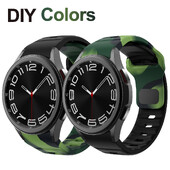 Camo szilikon sportszíj Samsung Galaxy Watch 6 5 klasszikus 47 mm-es, hézagmentes szalaggal Galaxy Watch FE 7 6 5 Pro 45 44 40 mm-es karkötőhöz