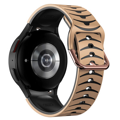 Camo szilikon sportszíj Samsung Galaxy Watch 6 5 klasszikus 47 mm-es, hézagmentes szalaggal Galaxy Watch FE 7 6 5 Pro 45 44 40 mm-es karkötőhöz