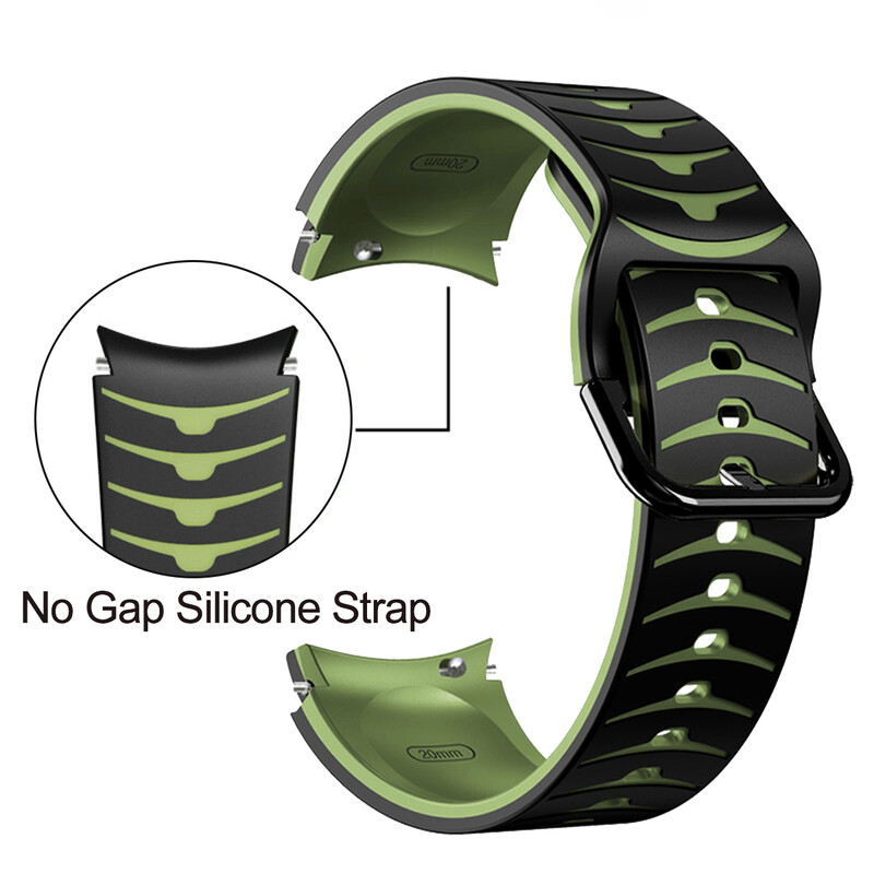 Camo szilikon sportszíj Samsung Galaxy Watch 6 5 klasszikus 47 mm-es, hézagmentes szalaggal Galaxy Watch FE 7 6 5 Pro 45 44 40 mm-es karkötőhöz