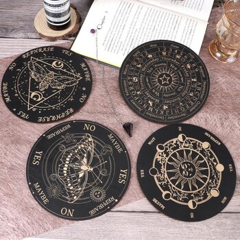 Ouija Boards Wooden Witch Divination Board Witch Crafts Προμήθειες Fortune Telling Toys Λήψη αποφάσεων Εκκρεμές Witch Altar