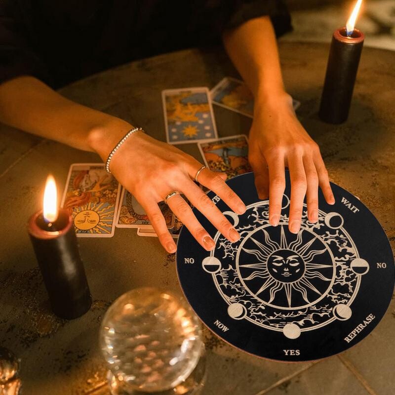 Ouija táblák fából készült boszorkány jós tábla Boszorkány kézműves kellékek Jóslás játékok Döntéshozatal Inga boszorkányoltár