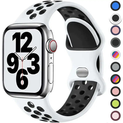 Каишка за Apple Watch Band 49mm 44mm 45mm 42mm 41mm 38mm 40mm correa Силиконова спортна гривна iwatch 8 SE 7 6 5 Ultra 49mm