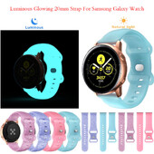 Hot Luminous Glow Silicone 20mm Strap For Samsung Galaxy Watch 3 41 42mm/Active2 Watchband Bracelet For Watch 5 Pro 45/ 40 44mm