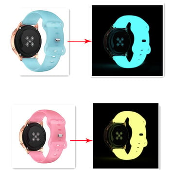 Hot Luminous Glow Silicone 20mm Strap For Samsung Galaxy Watch 3 41 42mm/Active2 Watchband Bracelet For Watch 5 Pro 45/ 40 44mm