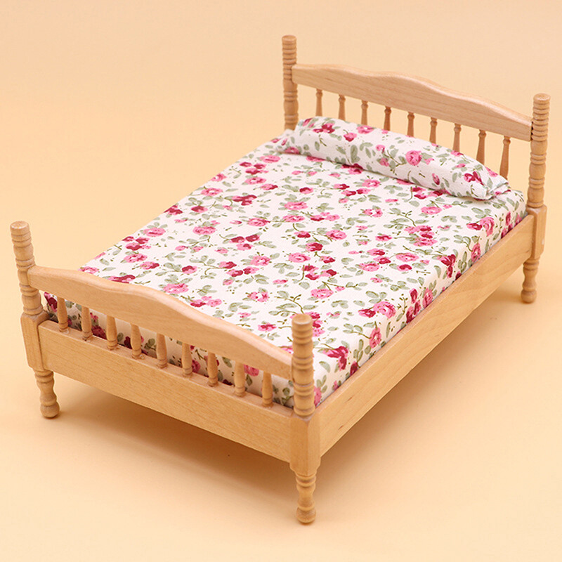 1db 1:12 babaház miniatűr franciaágy modell európai stílusú ruha művészet bútor Hálószoba jelenet dekor játék