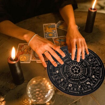 Pendulum Mat Divination Ξύλινος πίνακας επικοινωνίας Παιχνίδια τύχης Ouija Επιτραπέζιο παιχνίδι Witch Crafts Προμήθειες για αρχάριους