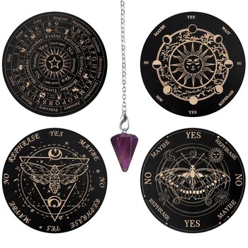 Pendulum Mat Divination Ξύλινος πίνακας επικοινωνίας Παιχνίδια τύχης Ouija Επιτραπέζιο παιχνίδι Witch Crafts Προμήθειες για αρχάριους