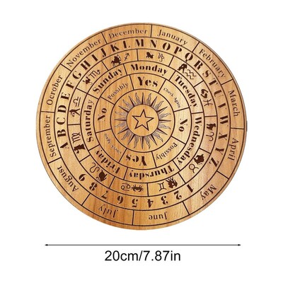 Medinės švytuoklės lentos lazerinis graviravimas žvaigždės Saulės mėnulis Taro aukuro būrimo reikmenys metafizinio gydymo meditacijos lėkštės ornamentas