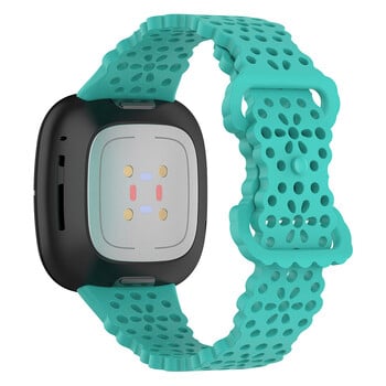 Μπλε λουράκι για Fitbit Versa 4/ Sense 2/ Versa 3/ Sense Smart Strap Replacement Dressy Lace Strap Women Thin