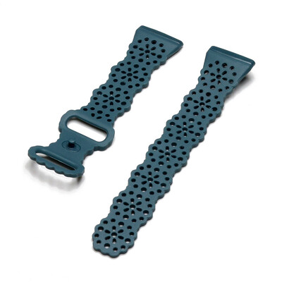 Banda albastră pentru Fitbit Versa 4/ Sense 2/ Versa 3/ Sense Curea inteligentă de înlocuire curea elegantă din dantelă femei subțire