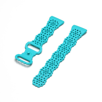 Banda albastră pentru Fitbit Versa 4/ Sense 2/ Versa 3/ Sense Curea inteligentă de înlocuire curea elegantă din dantelă femei subțire