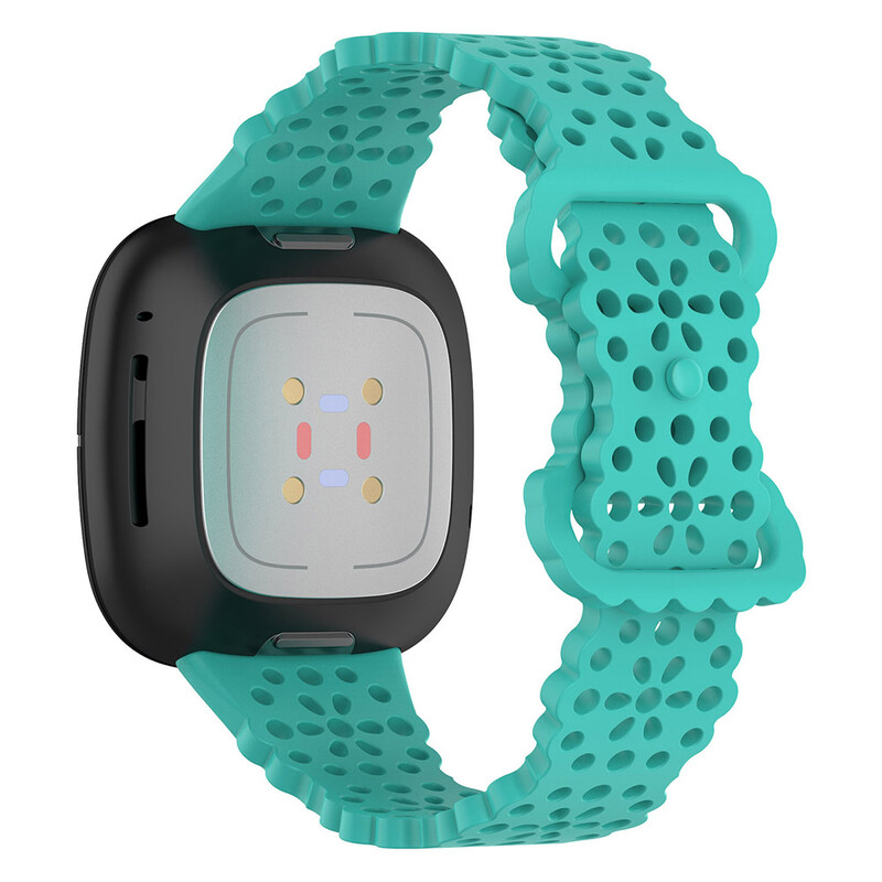Banda albastră pentru Fitbit Versa 4/ Sense 2/ Versa 3/ Sense Curea inteligentă de înlocuire curea elegantă din dantelă femei subțire