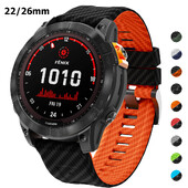 22 mm 26 mm silikono laikrodžio apyrankė anglies pluošto raštais, skirta Garmin Fenix 8 7X 7Pro Epix Pro Gen 2 Fenix 6 6X Pro 5X Plus