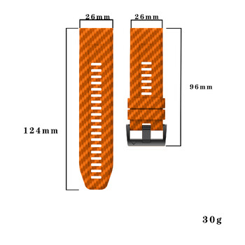 Λουράκι ρολογιού 22mm 26mm σιλικόνης με μοτίβο από ανθρακόνημα για Garmin Fenix 8 7X 7Pro Epix Pro Gen 2 Fenix 6 6X Pro 5X Plus