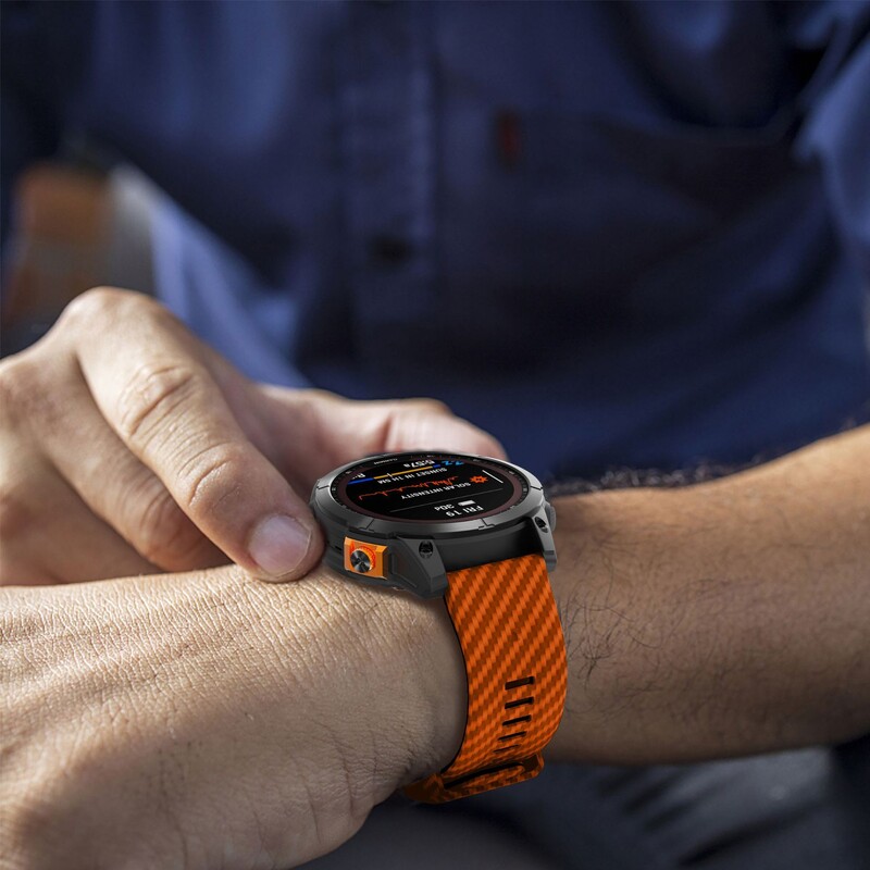 22 mm 26 mm silikono laikrodžio apyrankė anglies pluošto raštais, skirta Garmin Fenix 8 7X 7Pro Epix Pro Gen 2 Fenix 6 6X Pro 5X Plus