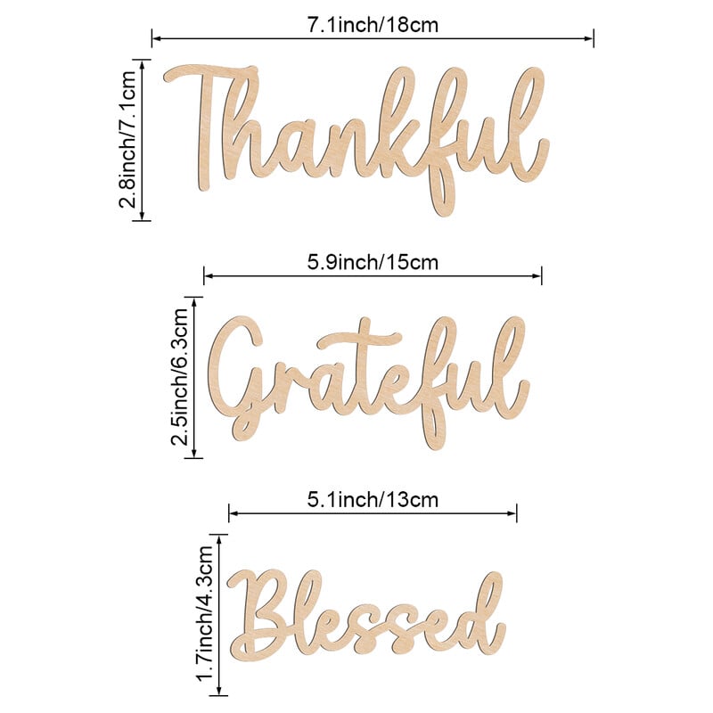3 vnt. Dėkingo dėkingo palaimintojo tuščiavidurio padėkos lentos laiško ženklo papuošimo rinkinys