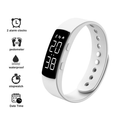 Έξυπνο βραχιόλι LED Ψηφιακό αδιάβροχο έξυπνο ρολόι Έξυπνη ζώνη με βηματόμετρο Monitor Smart Band Υπενθύμιση συναγερμού κραδασμών