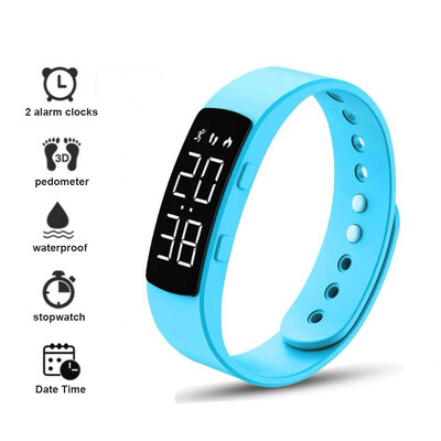 Έξυπνο βραχιόλι LED Ψηφιακό αδιάβροχο έξυπνο ρολόι Έξυπνη ζώνη με βηματόμετρο Monitor Smart Band Υπενθύμιση συναγερμού κραδασμών