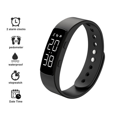 Έξυπνο βραχιόλι LED Ψηφιακό αδιάβροχο έξυπνο ρολόι Έξυπνη ζώνη με βηματόμετρο Monitor Smart Band Υπενθύμιση συναγερμού κραδασμών
