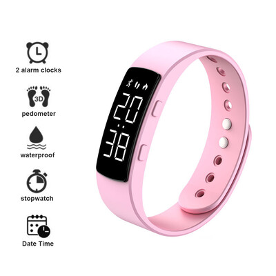 Έξυπνο βραχιόλι LED Ψηφιακό αδιάβροχο έξυπνο ρολόι Έξυπνη ζώνη με βηματόμετρο Monitor Smart Band Υπενθύμιση συναγερμού κραδασμών