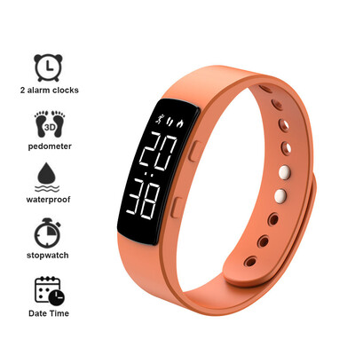 Έξυπνο βραχιόλι LED Ψηφιακό αδιάβροχο έξυπνο ρολόι Έξυπνη ζώνη με βηματόμετρο Monitor Smart Band Υπενθύμιση συναγερμού κραδασμών