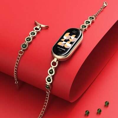 Náhradný remienok z nehrdzavejúcej ocele pre Xiaomi Mi Band 8, náramok na zápästie pre ženy, príslušenstvo pre inteligentné hodinky