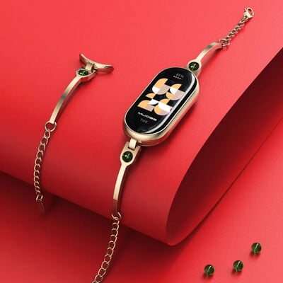 Náhradný remienok z nehrdzavejúcej ocele pre Xiaomi Mi Band 8, náramok na zápästie pre ženy, príslušenstvo pre inteligentné hodinky