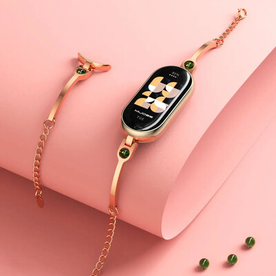 Náhradný remienok z nehrdzavejúcej ocele pre Xiaomi Mi Band 8, náramok na zápästie pre ženy, príslušenstvo pre inteligentné hodinky