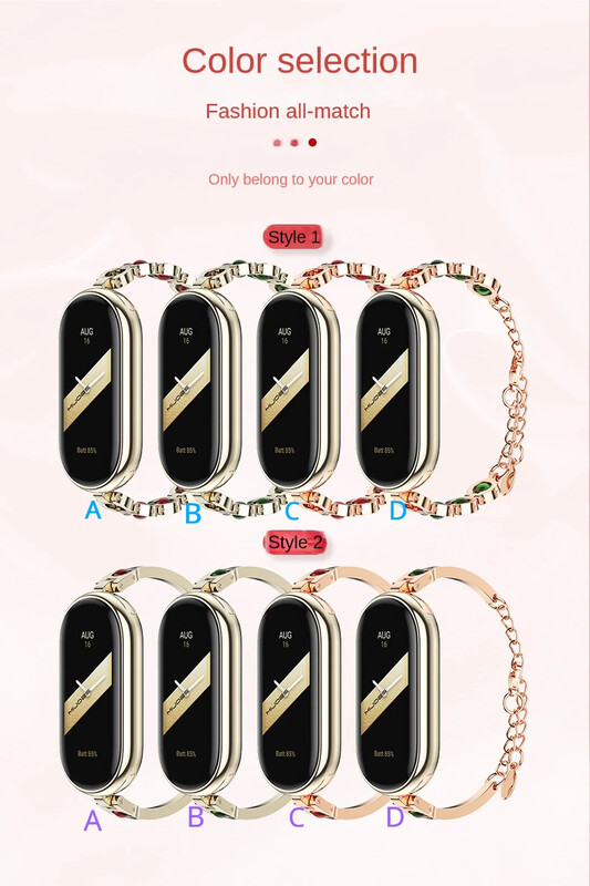 Náhradný remienok z nehrdzavejúcej ocele pre Xiaomi Mi Band 8, náramok na zápästie pre ženy, príslušenstvo pre inteligentné hodinky