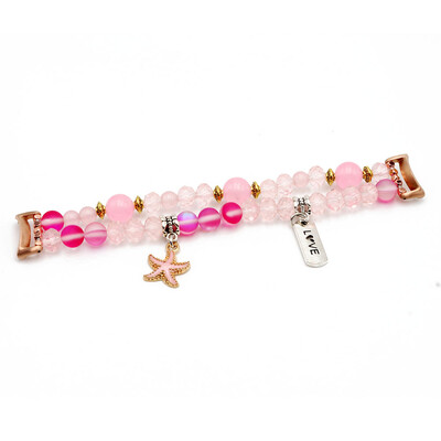 Brățară elegantă Mi Band 8 Cureaua pentru Xiaomi Smart Band 9 Brățară de femeie Bijuterii Mărgele Cristal Agat Brelocuri drăguțe din metal Stretchy