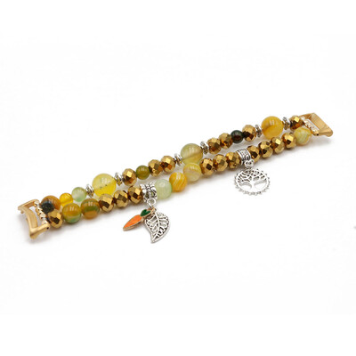 Brățară elegantă Mi Band 8 Cureaua pentru Xiaomi Smart Band 9 Brățară de femeie Bijuterii Mărgele Cristal Agat Brelocuri drăguțe din metal Stretchy