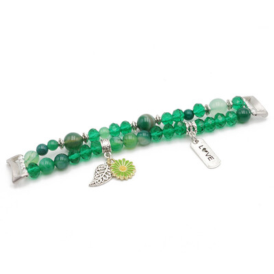 Brățară elegantă Mi Band 8 Cureaua pentru Xiaomi Smart Band 9 Brățară de femeie Bijuterii Mărgele Cristal Agat Brelocuri drăguțe din metal Stretchy