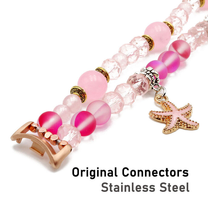 Brățară elegantă Mi Band 8 Cureaua pentru Xiaomi Smart Band 9 Brățară de femeie Bijuterii Mărgele Cristal Agat Brelocuri drăguțe din metal Stretchy