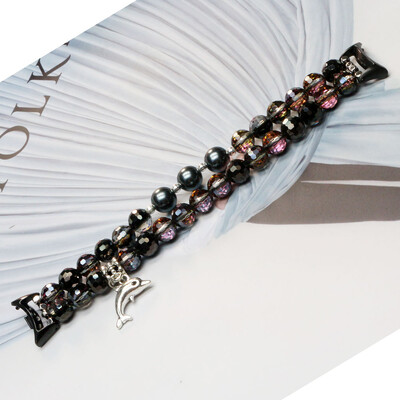 Náramok s krištáľovými perlami a korálkami pre Xiaomi Mi Band 8, remienok s popruhom, šperky, elegantný náramok, blingový remienok na hodinky, luxusný biely