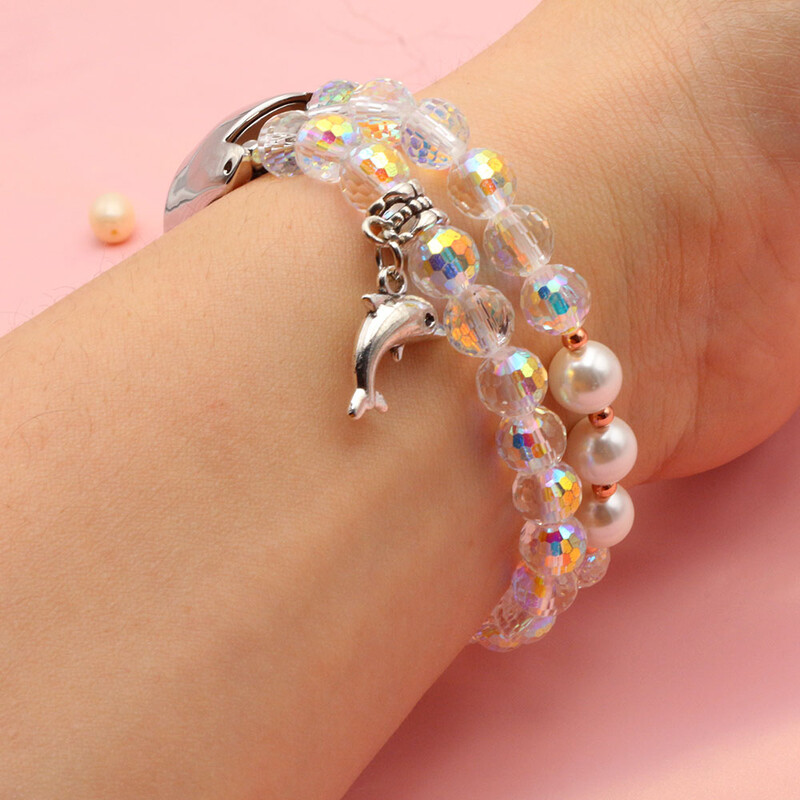 Náramok s krištáľovými perlami a korálkami pre Xiaomi Mi Band 8, remienok s popruhom, šperky, elegantný náramok, blingový remienok na hodinky, luxusný biely