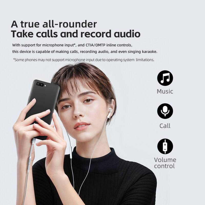 FiiO/JadeAudio JA11 USB Type C σε 3,5mm Προσαρμογέας ακουστικών/ακουστικών USB C Καλώδιο USB C σε 3.5 Audio Aux Καλώδιο για IOS Android