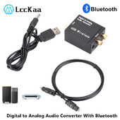 USB DAC pastiprinātājs ar Bluetooth digitālo uz analogo audio pārveidotāju, optiskās šķiedras Toslink koaksiālo signālu uz RCA R/L audio dekodētāju